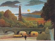 Henri Rousseau, Seine and Eiffel-tower in the sunset
